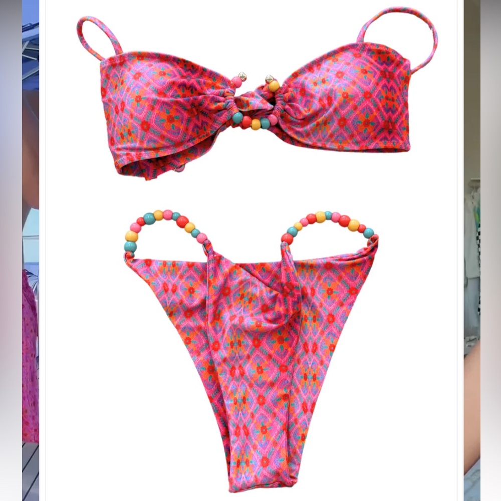 Strawberry Milk Mob Pink and Orange Bikini Set